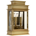 Linear Lantern Outdoor Wall Sconce - Antique-Burnished Brass / Clear