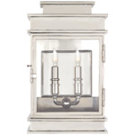 Linear Lantern Outdoor Wall Sconce - Polished Nickel / Clear