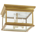 Club Square Ceiling Light - Antique-Burnished Brass / Clear