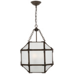 Morris Pendant - Antique Zinc / Frosted