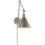 Boston Functional Plug-in Library Sconce - Antique Nickel