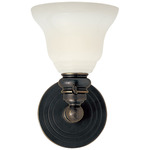 Boston Glass Functional Wall Sconce - Bronze / White Glass