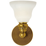 Boston Glass Functional Wall Sconce - Hand Rubbed Antique Brass / White Glass