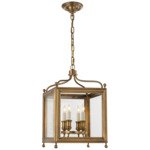 Greggory Lantern Pendant - Hand Rubbed Antique Brass / Clear