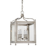 Greggory Lantern Pendant - Polished Nickel / Clear