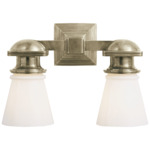 New York Subway Bathroom Vanity Light - Antique Nickel / White