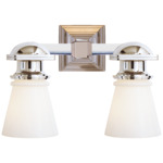 New York Subway Bathroom Vanity Light - Polished Nickel / White