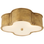 Basil Ceiling Light Fixture - Natural Brass / Frosted