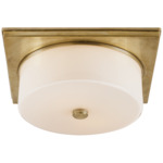 Newhouse Circular Ceiling Light - Hand-Rubbed Antique Brass / White