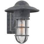 Marine Outdoor Wall Sconce - Weathered Zinc / Seeded