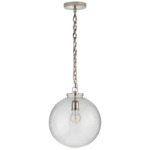 Katie Globe Pendant - Polished Nickel / Seeded