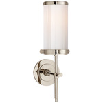 Bryant Cylinder Wall Sconce - Polished Nickel / White