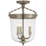 Merchant Semi Flush Ceiling Light - Antique Nickel / Clear