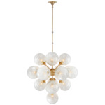 Cristol Chandelier - Hand Rubbed Antique Brass / White Strie