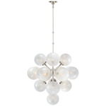 Cristol Chandelier - Polished Nickel / White Strie