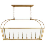 Riverside Linear Pendant - Antique-Burnished Brass / Clear