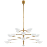 Graphic Chandelier - Hand Rubbed Antique Brass / Matte White