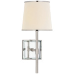 Bradford Wall Sconce - Polished Nickel / Mirror / Linen / Polished Nickel Trim