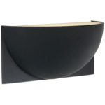 Quarter Sphere Wall Sconce - Matte Black / Frosted