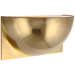 Quarter Sphere Wall Sconce - Natural Brass / Frosted