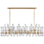 Bonnington Linear Chandelier - Hand Rubbed Antique Brass / Crystal