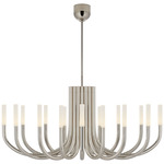 Rousseau Oval Chandelier - Polished Nickel / Etched Crystal