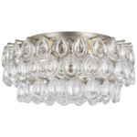 Liscia Ceiling Light - Burnished Silver Leaf / Crystal