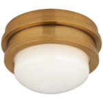 Launceton Solitaire Ceiling Light - Antique Burnished Brass / White