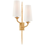 Iberia Double Wall Sconce - Antique Gold Leaf / Linen