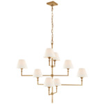 Jane Chandelier - Hand Rubbed Antique Brass / Linen