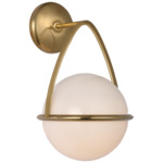 Lisette Wall Sconce - Hand-Rubbed Antique Brass / White