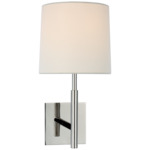 Clarion Library Wall Sconce - Polished Nickel / Linen