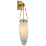 Myla Wall Sconce - Antique-Burnished Brass / White Glass