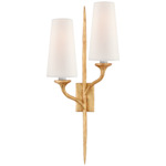Iberia Double Wall Sconce - Antique Gold Leaf / Linen
