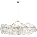 Talia Linear Chandelier - Burnished Silver Leaf / Clear