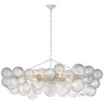 Talia Linear Chandelier - Plaster White / Clear