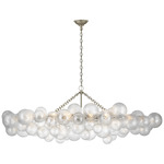 Talia Linear Chandelier - Burnished Silver Leaf / Clear