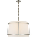 Callaway Drum Pendant - Polished Nickel / Linen