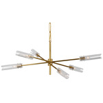 Casoria Radial Chandelier - Hand Rubbed Antique Brass / Clear