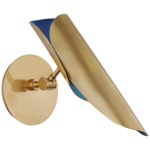 Flore Wall Light - Soft Brass / Riviera Blue