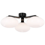 Marisol Semi Flush Ceiling Light - Gun Metal / White