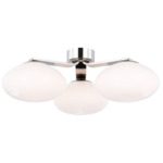 Marisol Semi Flush Ceiling Light - Polished Nickel / White