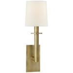 Dalston Wall Sconce - Hand Rubbed Antique Brass / Linen