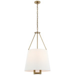 Dalston Pendant - Hand Rubbed Antique Brass / Linen