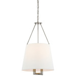 Dalston Pendant - Polished Nickel / Linen