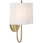 Simple Scallop Wall Sconce - Soft Brass / Linen