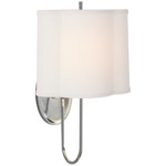 Simple Scallop Wall Sconce - Soft Silver / Linen