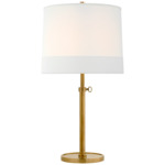 Simple Banded Table Lamp - Soft Brass / Linen