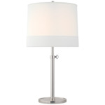 Simple Banded Table Lamp - Soft Silver / Linen