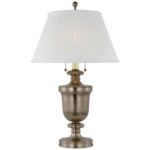 Classical Urn Table Lamp - Antique Nickel / Silk Box Pleat